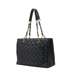 シャネル ココマーク マトラッセ GST チェーン トートバッグ ショルダーバッグ ブラック キャビアスキン レディース CHANEL 中古