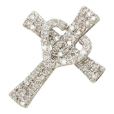 K18WG ホワイトゴールド ダイヤモンド ダイヤ0.45ct ダイヤ0.18ct クロス ハートモチーフ ペンダントトップ ネックレス レディース 中古