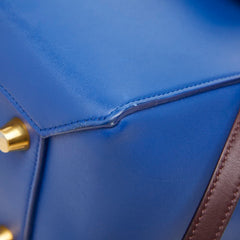 セリーヌ ベルトバック ミニ ハンドバッグ ショルダーバッグ 2WAY ブルー ブラック レザー レディース CELINE 中古