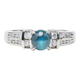 Pt900 プラチナ アレキサンドライトキャッツアイ ダイヤモンド アレキサンドライトキャッツアイ1.225ct ダイヤ0.32ct リング 指輪 レディース 11.5号 中古
