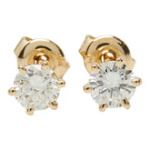 ダイヤモンド K18YG イエローゴールド ダイヤ0.90ct スタッドピアス レディース 中古