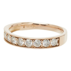 ダイヤモンド K18PG ピンクゴールド ダイヤ0.54ct ハーフエタニティリング リング 指輪 レディース 12.5号 中古