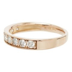 ダイヤモンド K18PG ピンクゴールド ダイヤ0.54ct ハーフエタニティリング リング 指輪 レディース 12.5号 中古