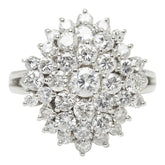 ダイヤモンド Pt900 プラチナ ダイヤ2.02ct フラワーモチーフ リング 指輪 レディース 11.5号 中古