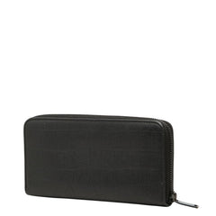 サンローラン YSLロゴ 形押し カサンドラ ロゴラウンドジップ 長財布 617415 ブラック レザー レディース SAINT LAURENT 中古