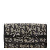 ディオール トロッター 長財布 ブラック アイボリー キャンバス レザー レディース Dior 中古