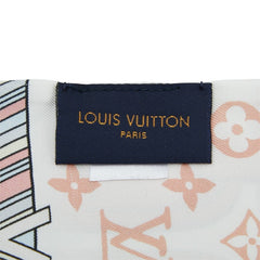 ルイ ヴィトン バンドー マイLVタグ スカーフ マルチカラー ホワイト シルク レディース LOUIS VUITTON 中古
