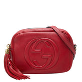 グッチ インターロッキングG ソーホー 斜め掛け ショルダーバッグ 308364 レッド レザー レディース GUCCI 中古