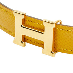エルメス コンスタンス Hベルト リバーシブル ベルト サイズ 65 イエロー ブラウン クシュベル レディース HERMES 中古