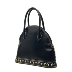 サンローラン Yカットアウト ハンドバッグ ショルダーバッグ 2way ネイビー レザー レディース SAINT LAURENT 中古