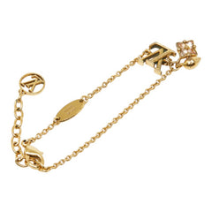 ルイ ヴィトン モノグラム ルルグラム チェーン ブレスレット M00801 ゴールド メッキ レディース LOUIS VUITTON 中古
