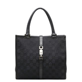 グッチ GGキャンバス ジャッキー ハンドバッグ トートバッグ 002 1065 ブラック キャンバス レザー レディース GUCCI 中古