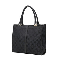 グッチ GGキャンバス ジャッキー ハンドバッグ トートバッグ 002 1065 ブラック キャンバス レザー レディース GUCCI 中古