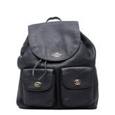 コーチ ペブルド リュック・デイパック F37410 ブラック レザー レディース COACH 中古