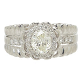 ダイヤモンド Pt900 プラチナ ダイヤ1.203ct ダイヤ0.33ct デザインリング リング 指輪 レディース 14.5号 中古