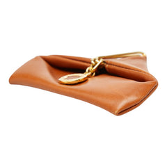 セリーヌ ヴィンテージ 小銭入れ コインケース 三角 M12 ブラウン ゴールド金具 レザー レディース CELINE 中古