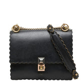 フェンディ ミニ キャナイ チェーン ショルダーバッグ 8M0381 ブラック レザー レディース FENDI 中古