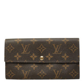 ルイ ヴィトン モノグラム ポシェット ポルト モネ クレディ 長財布 M61725 ブラウン PVC レザー レディース LOUIS VUITTON 中古