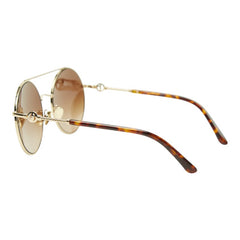ジョルジオアルマーニ ラウンド グラデーション サングラス AR6135 ブラウン プラスチック メッキ レディース GIORGIO ARMANI 中古