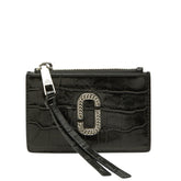 マークジェイコブス ザ クロコ エンボストップ コインケース 小銭入れ カードケース ブラック レザー レディース MARC JACOBS 中古