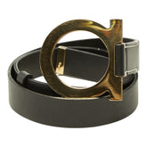 サルヴァトーレフェラガモ ガンチーニ ベルト サイズ S ブラック ゴールド レザー メッキ レディース Salvatore Ferragamo 中古