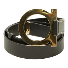 サルヴァトーレフェラガモ ガンチーニ ベルト サイズ S ブラック ゴールド レザー メッキ レディース Salvatore Ferragamo 中古