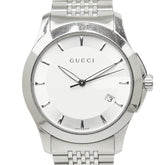 グッチ Gタイムレス 腕時計 126.4 クオーツ ホワイト文字盤 ステンレススチール メンズ GUCCI 中古
