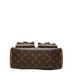 ルイ ヴィトン モノグラム マンハッタンPM ハンドバッグ M40026 ブラウン PVC レザー レディース LOUIS VUITTON 中古