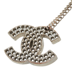 シャネル ココマーク パンチング チェーン ネックレス ペンダント 03P シルバー メタル レディース CHANEL 中古