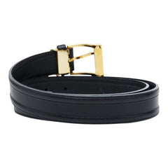 ダンヒル バックルベルト ロゴ サイズ40/100 ブラック ゴールド レザー メンズ Dunhill 中古