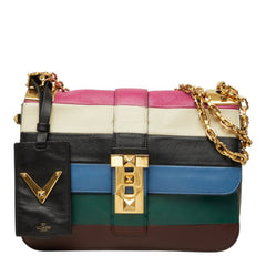 ヴァレンティノ ガラヴァーニ Bロックスタッド 斜め掛け ショルダーバッグ マルチカラー レザー メッキ レディース VALENTINO 中古