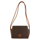 セリーヌ マカダム ショルダーバッグ ブラウン PVC レディース CELINE 中古