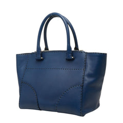 プラダ 三角ロゴプレート ハンドバッグ ショルダーバッグ 2WAY B2861K ネイビー レザー レディース PRADA 中古