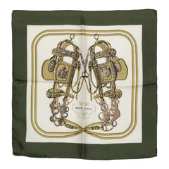 エルメス カレ42 BRIDES de GALA スカーフ グリーン系 マルチカラー シルク レディース HERMES 中古