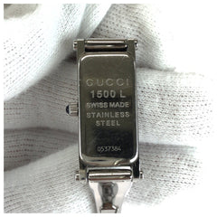 グッチ バングルウォッチ 腕時計 1500L クオーツ ブラック文字盤 ステンレススチール レディース GUCCI 中古