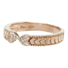 スタージュエリー ダイヤモンド K18PG ピンクゴールド ダイヤ0.07ct ハートモチーフ ピンキー リング 指輪 レディース STAR JEWELRY 8.5号 中古