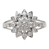 ダイヤモンド Pt900 プラチナ ダイヤ0.50ct フラワーモチーフ リング 指輪 レディース 11.5号 中古