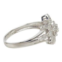 ダイヤモンド Pt900 プラチナ ダイヤ0.50ct フラワーモチーフ リング 指輪 レディース 11.5号 中古