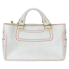 セリーヌ ブギーバッグ トートバッグ ハンドバッグ ホワイト オレンジ レザー レディース CELINE 中古