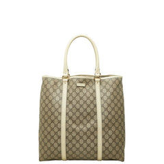グッチ GGスプリーム トートバッグ ハンドバッグ 223668 ベージュ PVC レザー レディース GUCCI 中古