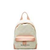 バレンシアガ リュック バックパック 409010 ホワイト ピンク キャンバス レザー レディース BALENCIAGA 中古