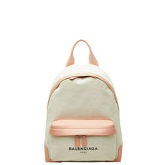バレンシアガ リュック バックパック ホワイト ピンク キャンバス レザー レディース BALENCIAGA 中古