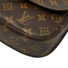 ルイ ヴィトン モノグラム サンクルーMM 斜め掛け ショルダーバッグ M51243 ブラウン PVC レザー レディース LOUIS VUITTON 中古