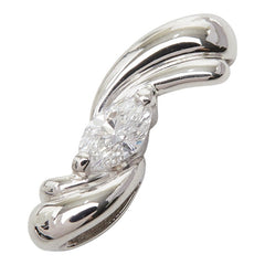 ダイヤモンド Pt900 プラチナ ダイヤ0.26ct スクリューモチーフ ストリーム リボン 波 ペンダントトップ ネックレス レディース 中古