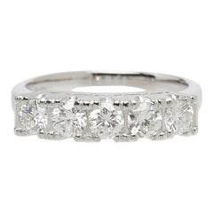 ダイヤモンド Pt900 プラチナ ダイヤ1.00ct 一文字リング リング 指輪 レディース 14.5号 中古