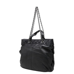 シャネル ココマーク ハンドバッグ チェーン トートバッグ ブラック ラムスキン レディース CHANEL 中古
