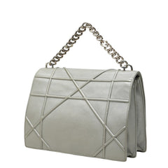 ディオール ディオラマ フラップバッグ ハンドバッグ 2WAY ショルダーバッグ グレー レザー レディース Dior 中古