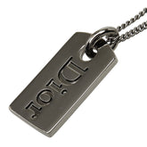 ディオール ロゴプレート ネックレス シルバー メタル レディース Dior 中古