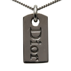 ディオール ロゴプレート ネックレス シルバー メタル レディース Dior 中古