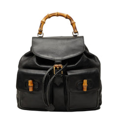 グッチ バンブー リュック バックパック 003 1998 ブラック レザー レディース GUCCI 中古